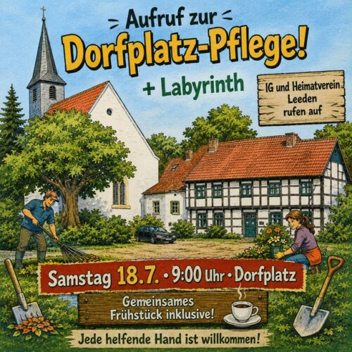 Dorfplatzpflege: Neuer Termin am 18. Juli