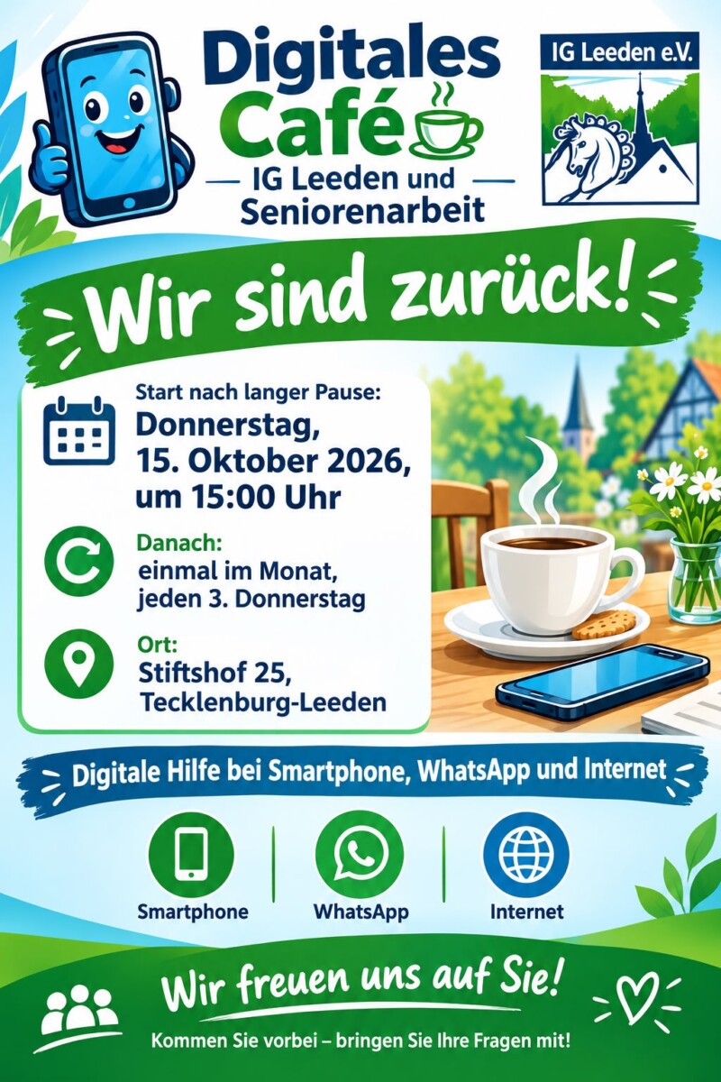 Du betrachtest gerade Digitales Café startet nach der Sommerpause wieder! Nächster Termin am 15. Oktober